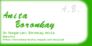 anita boronkay business card